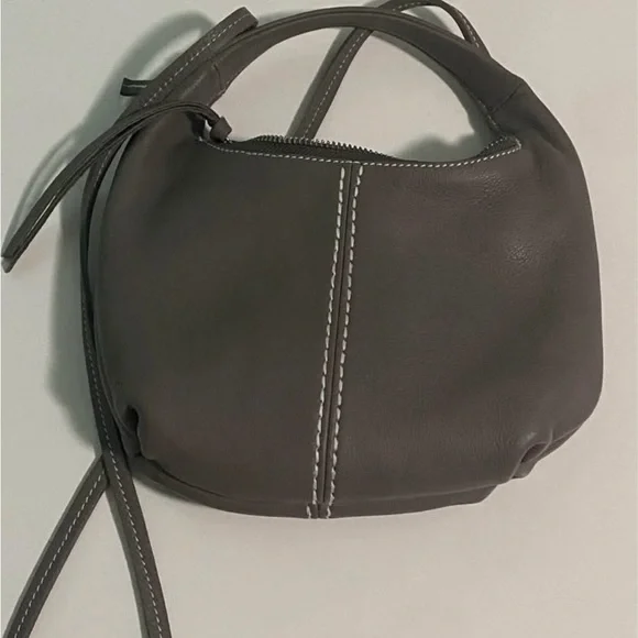 Roots Tan Hobo Bag with Curved Handle and Contrast Stitching - Picture 5 of 7